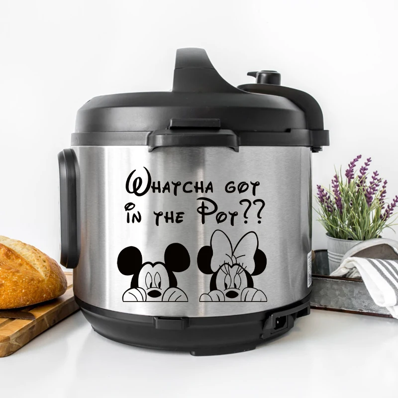 Pot Vinyl Decal Mickey Minnie Pressure Cooker Vinyl Sticker