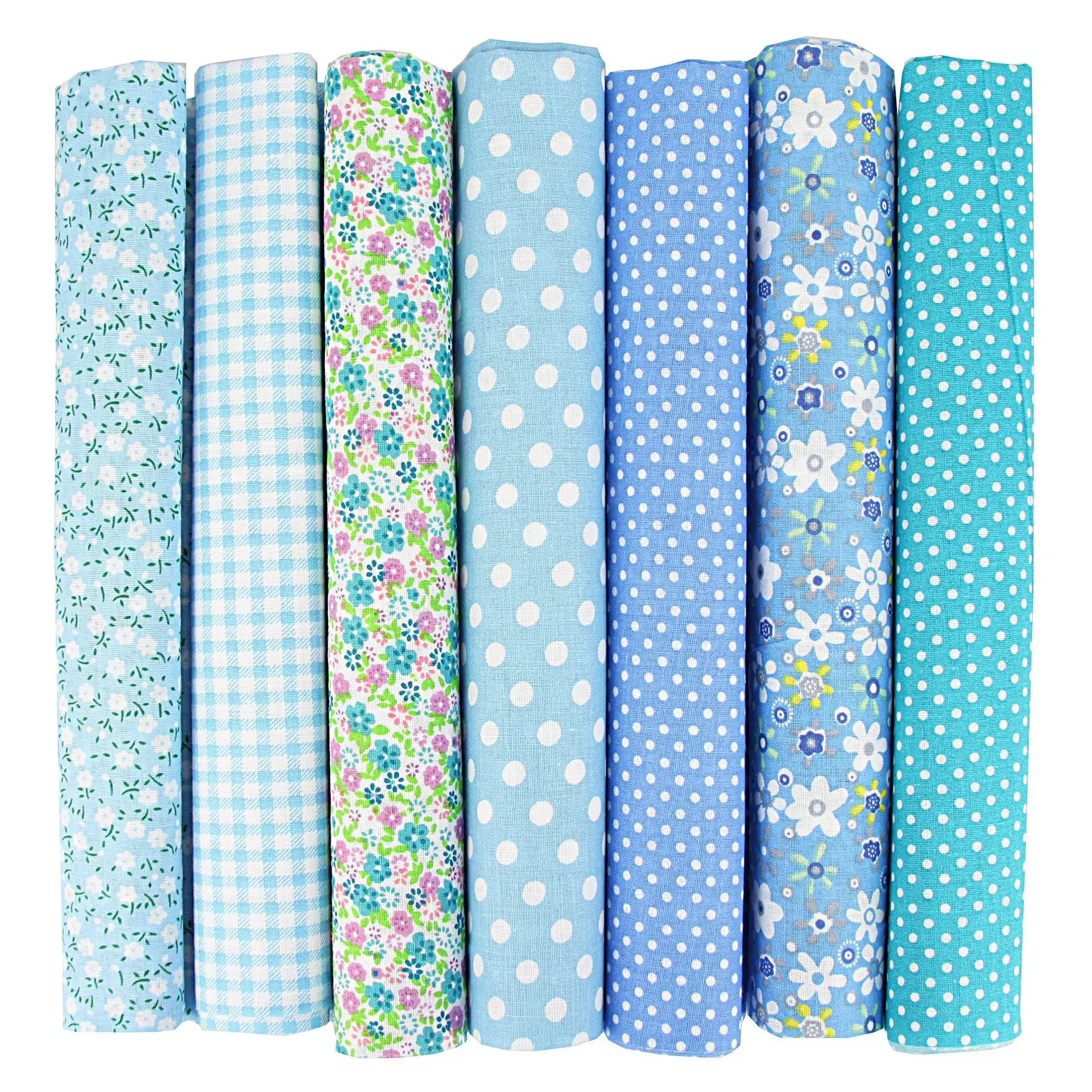 7-Piece Colorful Cotton Patchwork Fabric Set
