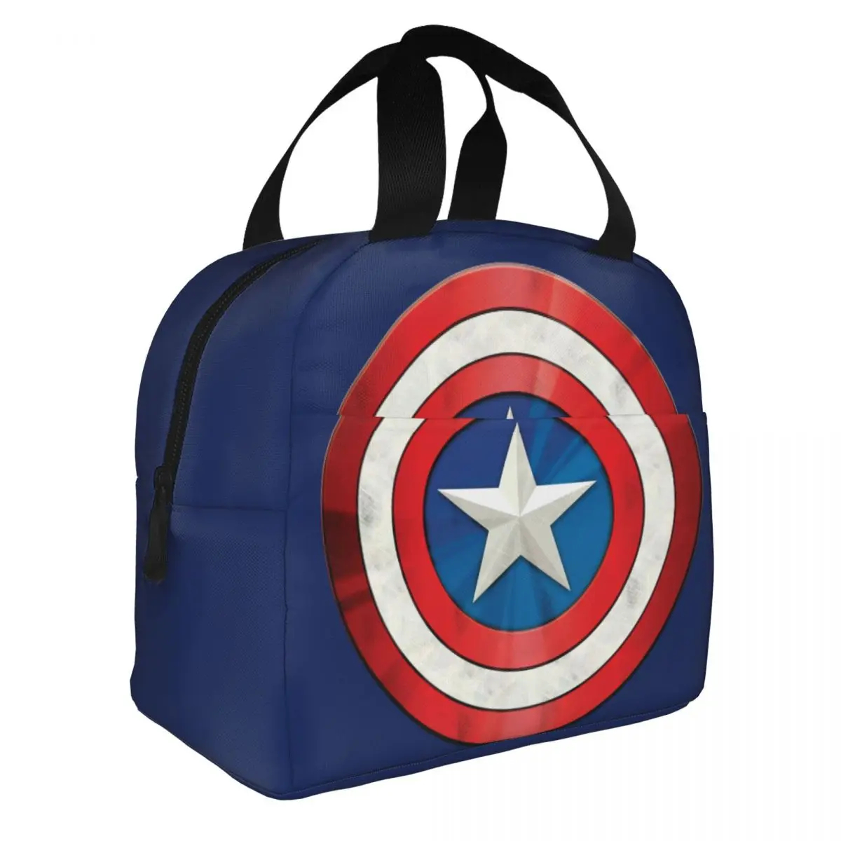 

Captain America Brushed Shield Insulated Lunch Bag Thermal Bag Reusable Large Tote Lunch Box Food Storage Bags College Travel