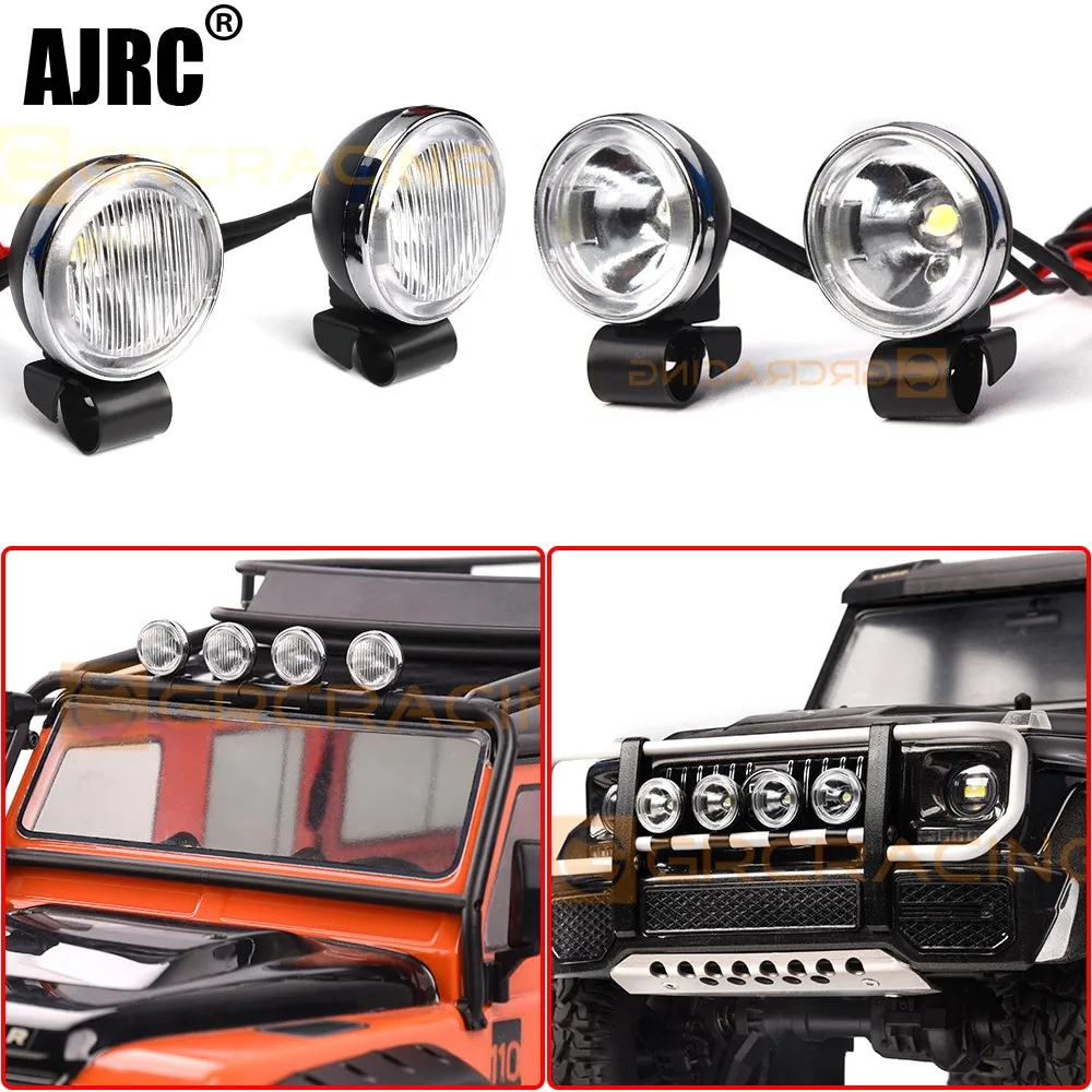 

18-20mm Retro Round Roof Light/cross-country Searchlight Headlight/front Bumper Spotlight For 1/10 Simulation Rc Car Trx4 Trx6