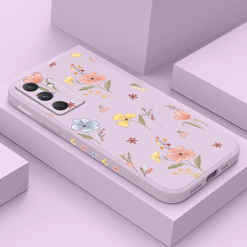 Blue Flower Pattern Phone Case - Elegant and Durable Cover