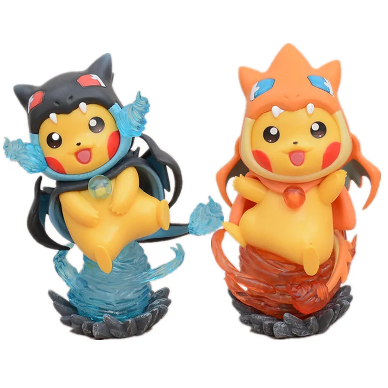 Pokemon Figure Pikachu Cos Blastoise Charizard Anime Figure Modello Bambola Giocattolo Da Collezione Regali Cartoon Kawaii Figurine Statue