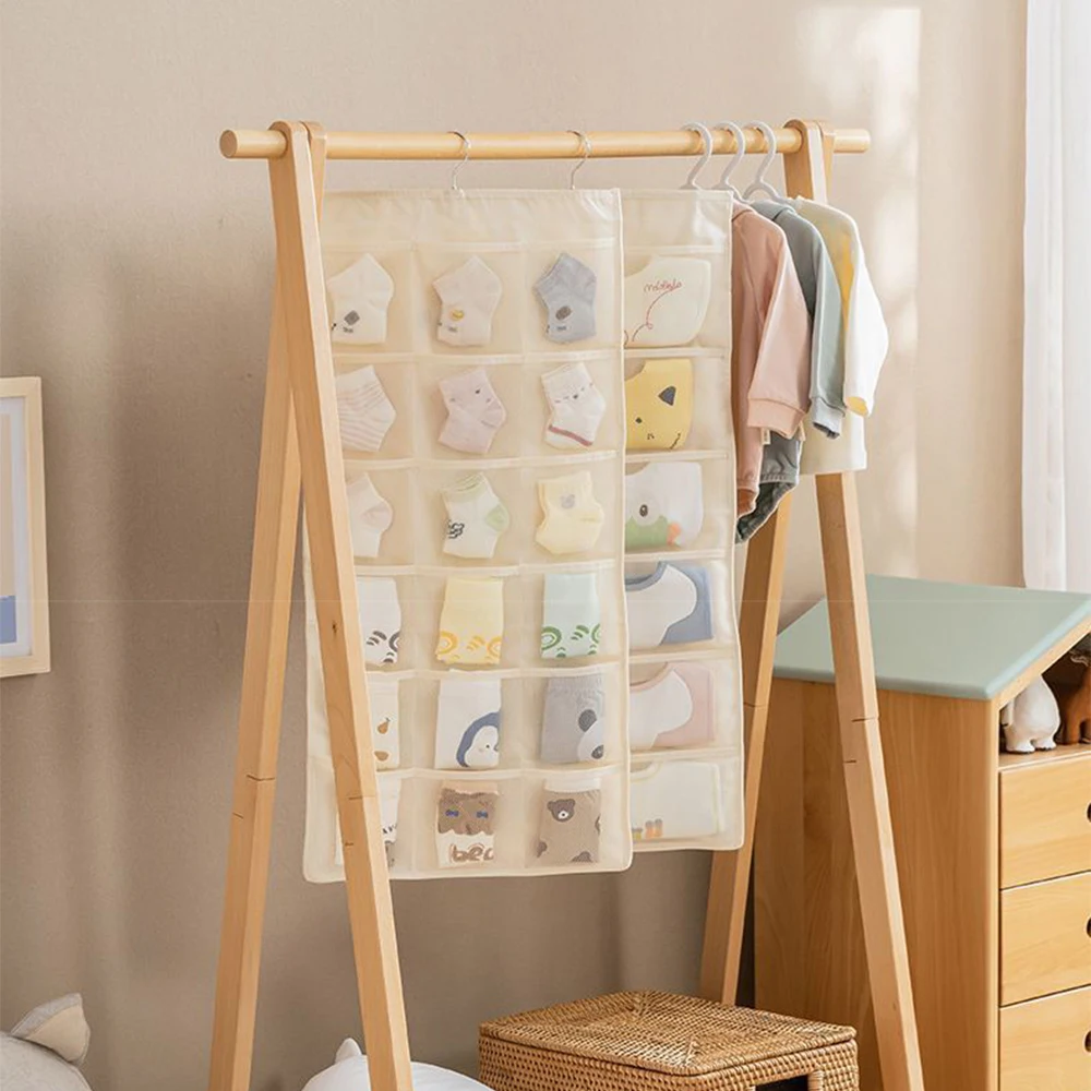 

Baby Hanging Organizers, Caddy Bed Storage Bag 18 Pockets Baby Nursery Crib Organize Hanging Closet for Diapers Toys Clothing