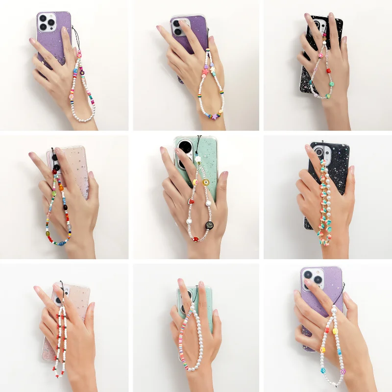 Ciondolo Per Cellulare Con Ciliegie E Perle Fatto A Mano Moguri - Accessorio Per Custodia E Borsa