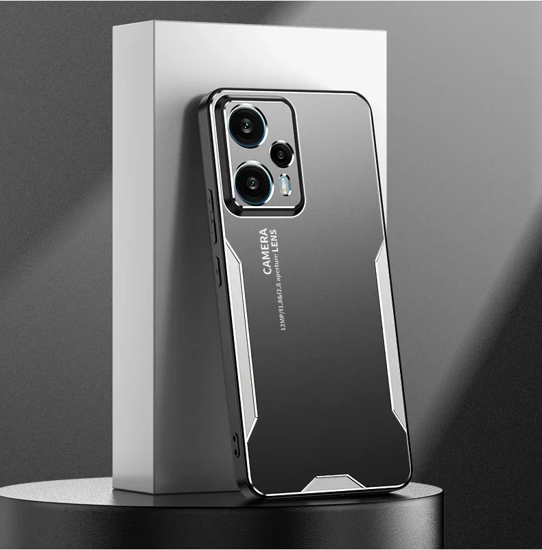 ShockProof Case For POCO F5 X5 X3 NFC F4 X4 GT M4 M3 Pro M5S Brushed Metal Full Protection Aluminum Shell Back Cover_voghion.com