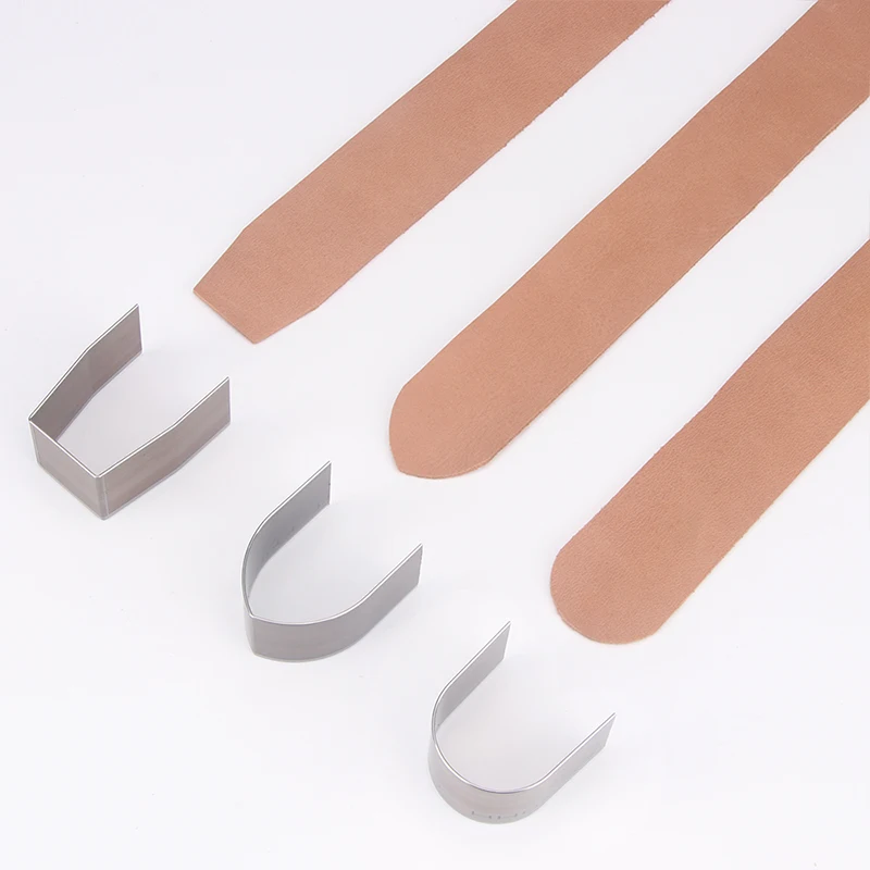 Leather Skiving Knife Leather Cutting Knife Leather Tool Leather Working Tools Leather Cutting Tool Cutting Knife Craft Cutting Tool Art Knife 18PCS/Set DIY Manual Leather Cutting Die Watch Belt Tail Sharp Square and Round Cutting Blade