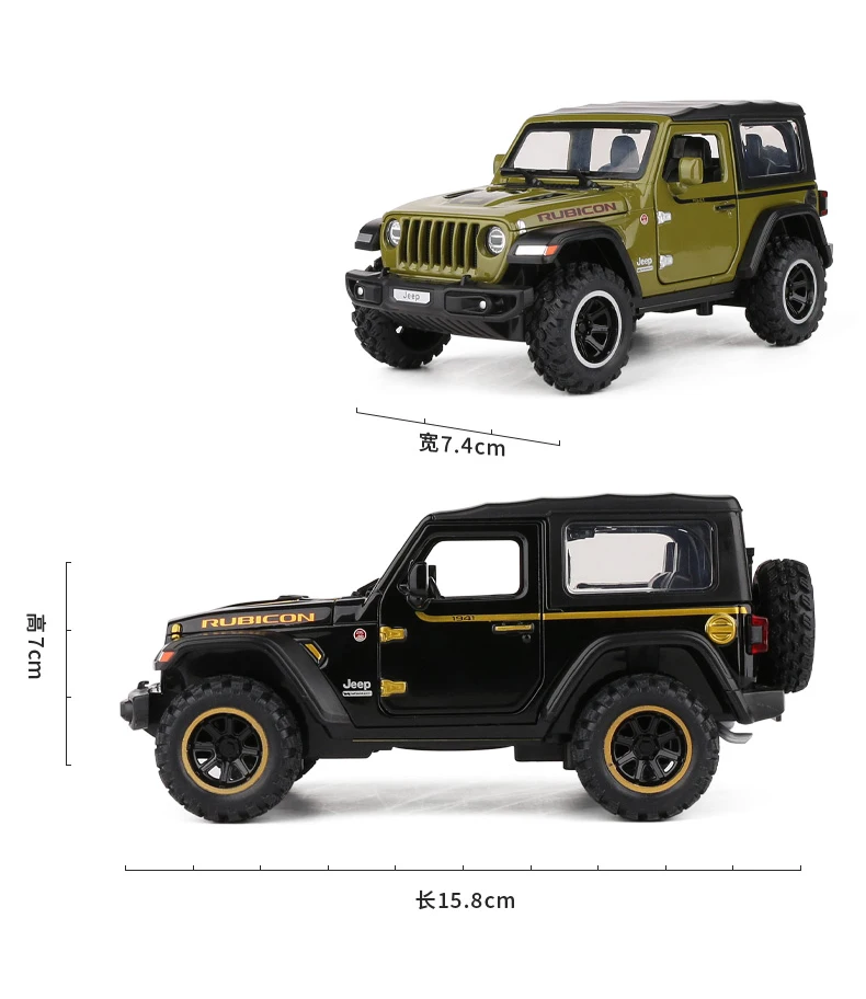 132 Jeeps Wrangler Rubicon 1941 OffRoad Alloy Car Diecasts & Toy s