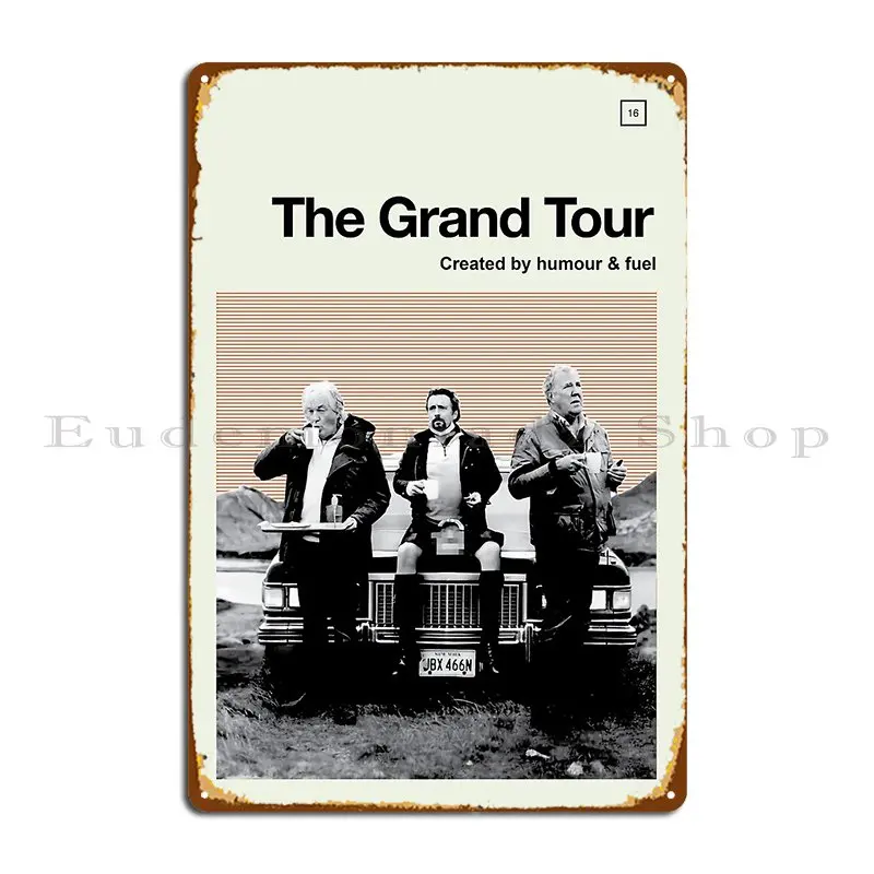 Clarkson May and Hammond 줄무늬 금속 플라크 포스터, 시네마 커스..