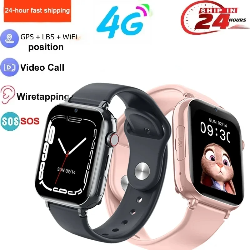 어린이용 GPS WIFI 영상 통화 SOS 방수 스마트 워치 카메라 모니터, 위치 추적기, 여아용 전화 시계, 4G 스마트 워치, 신제품