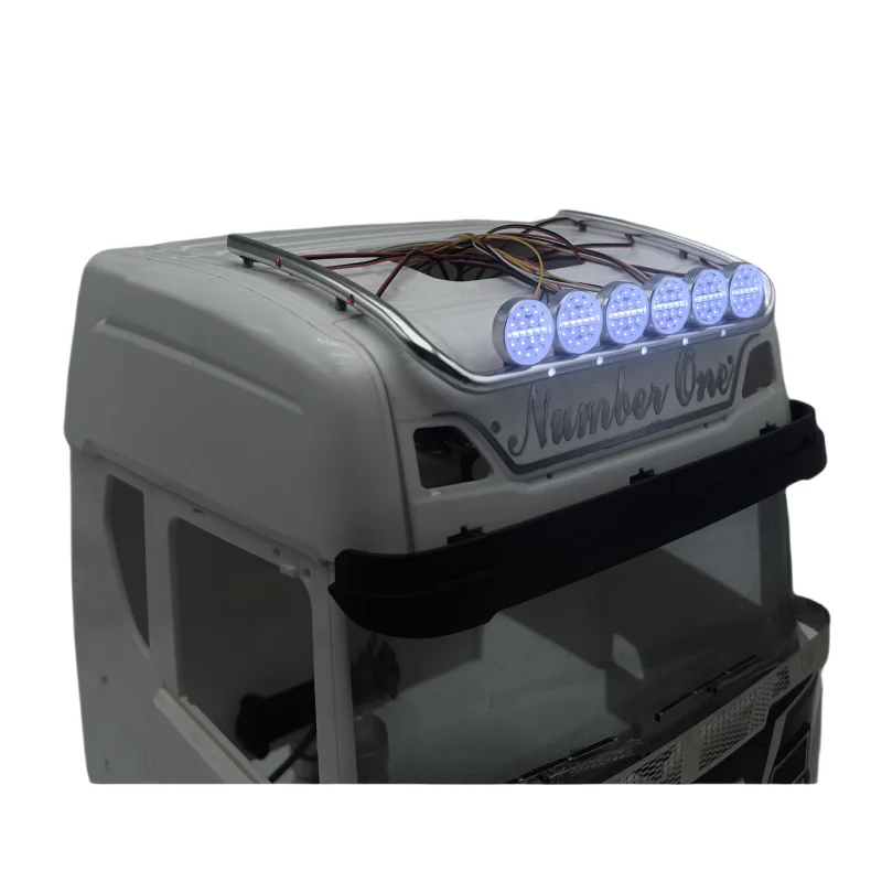 Front Dome Spotlight LED Roof Light Lamp for Tamiya 1/14 RC Truck Scania 770s 56371 r620 r730 Tractor Trailer Degree DIY Parts 4