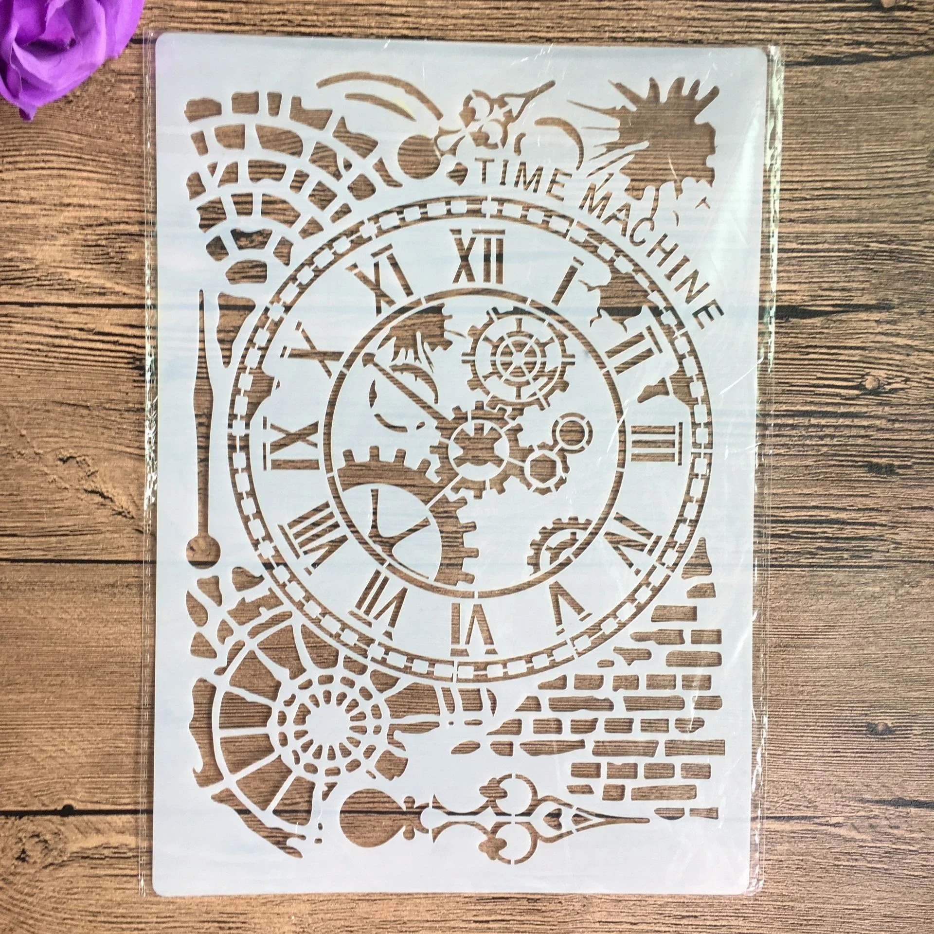 A4 size clock Flower Wall Painting Stencils Stamp Scrapbook Album Decorative Embossing Craft Paper DIY Label Stencil