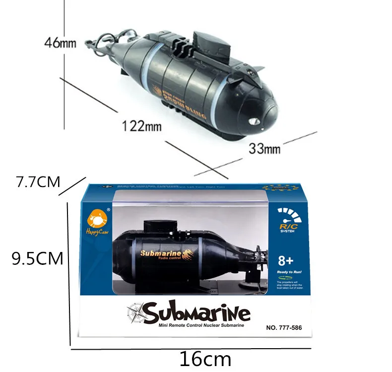 Mini Submarine Remote Control Toy 6 Channels Wireless Submersible_voghion.com