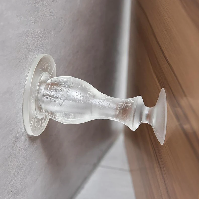 Baby Safety PVC Door Suction Suction Type Silent Bathroom Rubber Door Bumper Top Anti-collision Device Punch-free Stopper