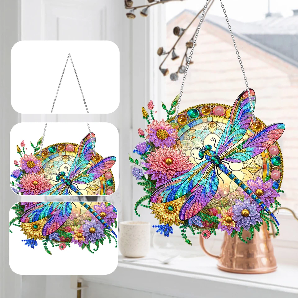 APOMOONS Vögel Diamond Painting Anhänger, Fensterdeko Hängend Diamond Painting Ostern Fensterbilder Vögel, Fensterdeko Frühling Hängend, Osterbasteln für Draußen und Drinnen Balkon Deko