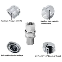 5000PSI High-Pressure Washer Accessories - 3/8" Stainless Steel Quick Connector for High-Pressure Water Pipes 2