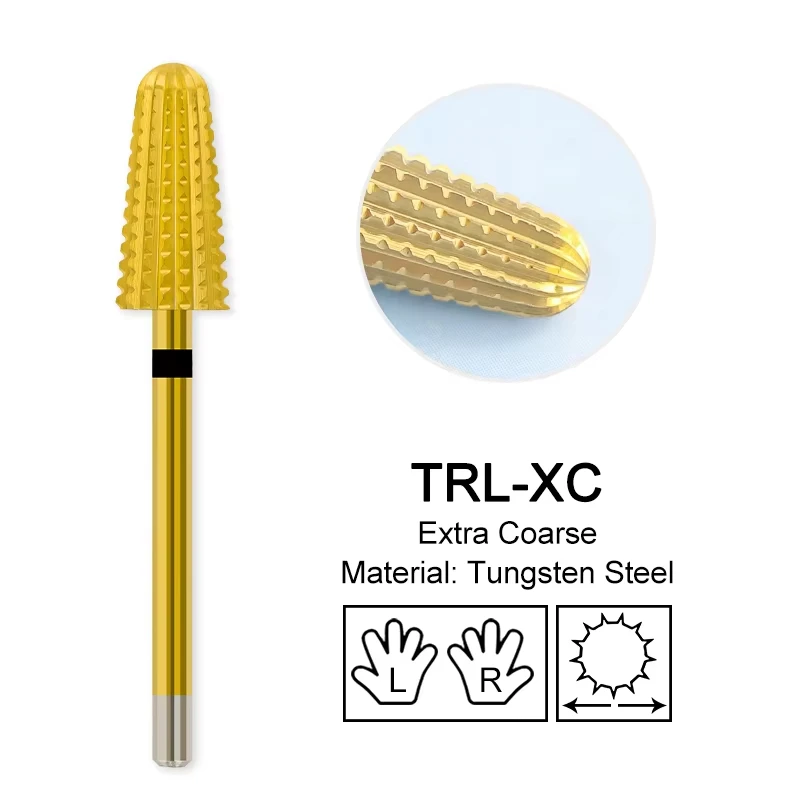 Golden Tungsten Carbide Nail Drill Bit for Manicure and Pedicure Accessories