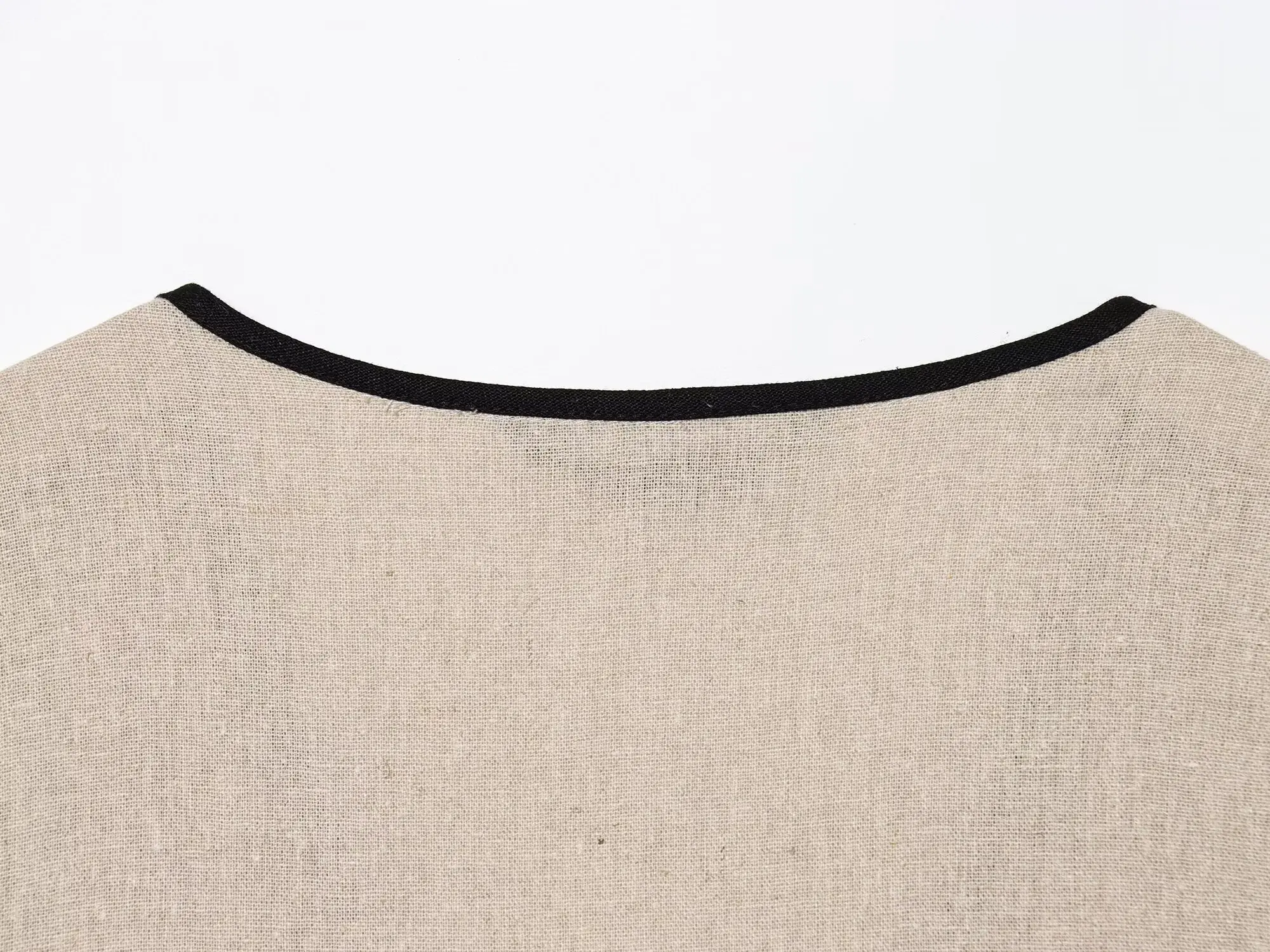 European and American style 2025 summer new style linen blended sleeveless dress with belt image