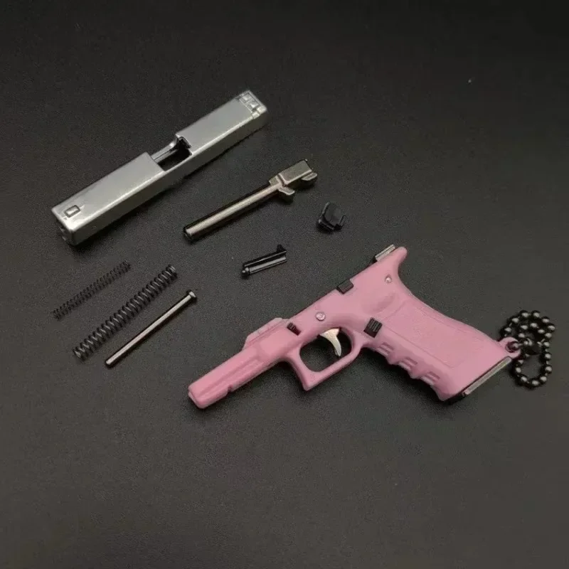 Metal Mini Tactical Key Chain 1:3 G17 Keychain Tiny Pendant for Decorative Ornament Collection Christmas Gift for Men Army Fan 6