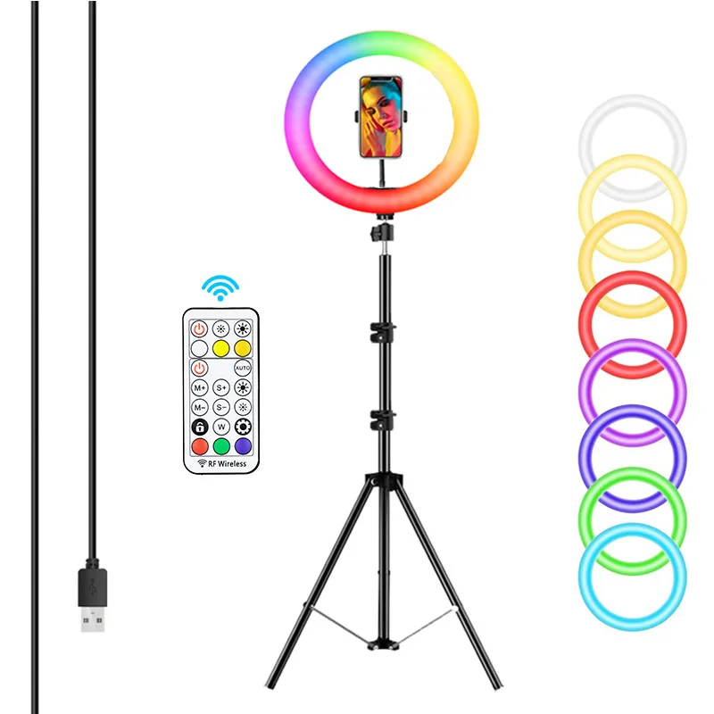 LED Selfie Ring Light USB Charging Retractable Stand Light With Tripod  Professional Desktop Lamp For Nail Photography Lighting - AliExpress