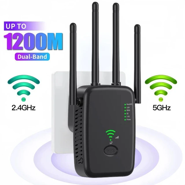 5G WiFi Routing Repeater WiFi Amplifier Signal Wifi Extender Network WiFi  Booster 1200Mbps Long Range Wireless Wi-fi Repeater - AliExpress