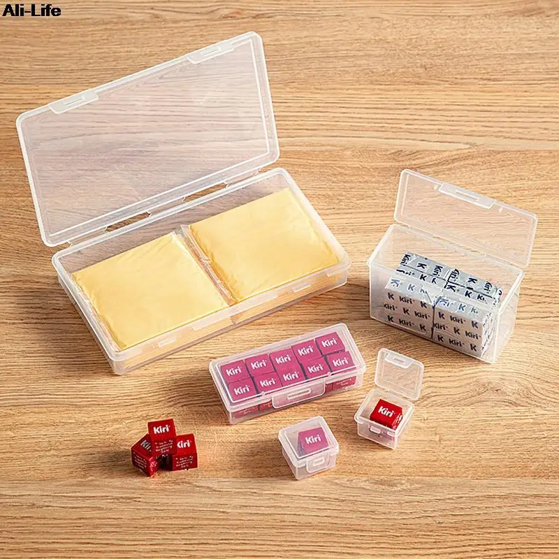 

New 1Pcs Flip-top Butter Block Cheese Slice Storage Box Portable Refrigerator Fruit Vegetable Fresh-keeping Organizer Containers
