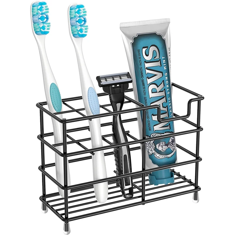 LMETJMA Toothbrush Holder Stainless Steel Bathroom Electric Toothbrush Holder Toothpaste Organizer Stand Caddy JT397 toothbrush holder