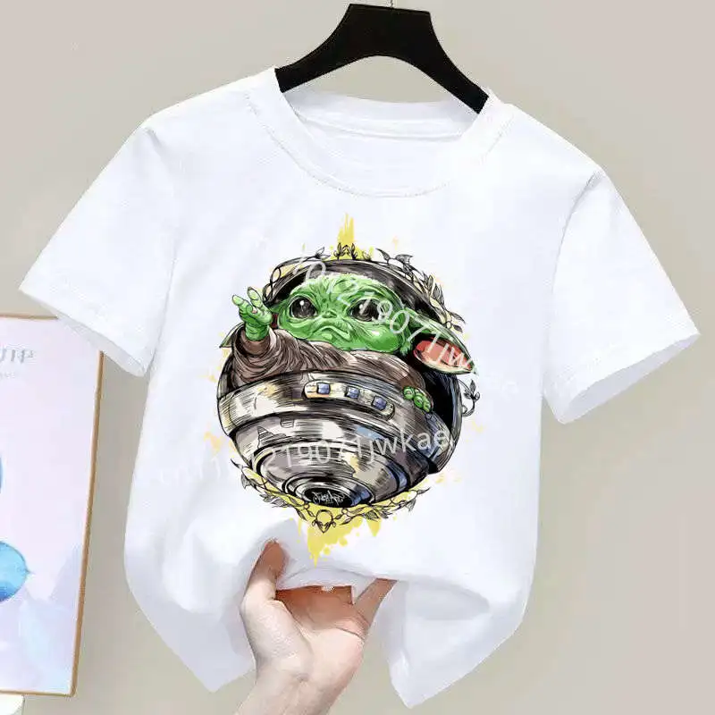 어린이용 스타워즈 프린트 반팔 티셔츠 - 부드러운 면 소재, 편안함, 3-14세 남아 및 여아용 고급 상의