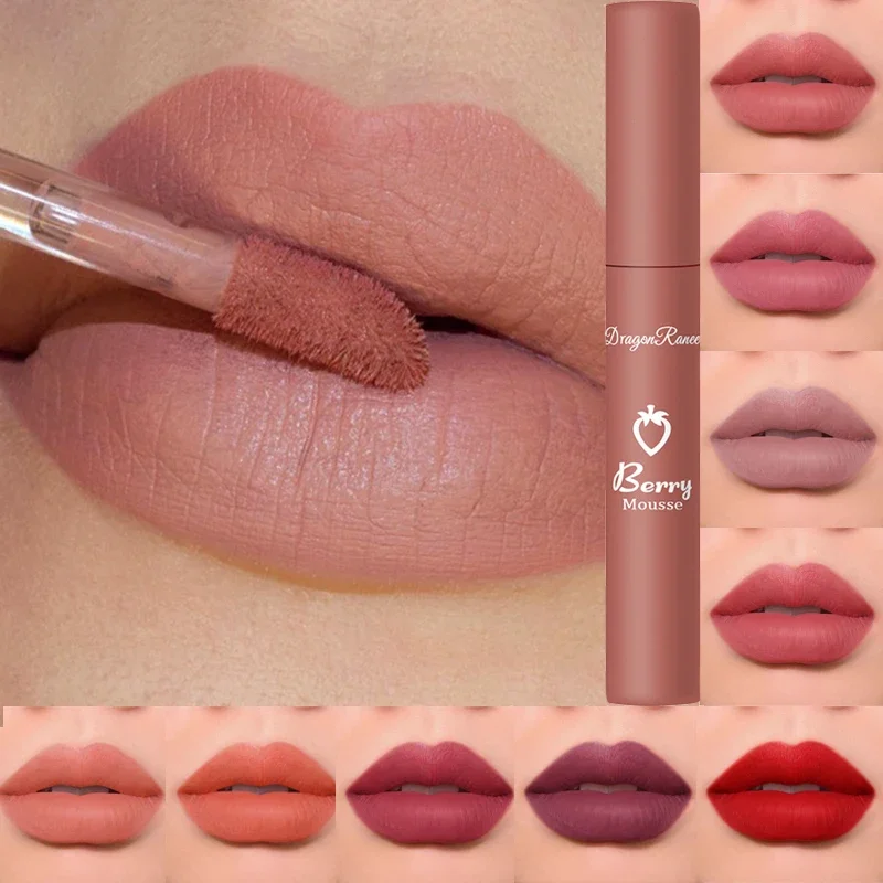 Lip gloss Makeup Matte Nude Liquid Lipstick 12 Colors Waterproof Long Lasting Lip Gloss Lipstick 1PC