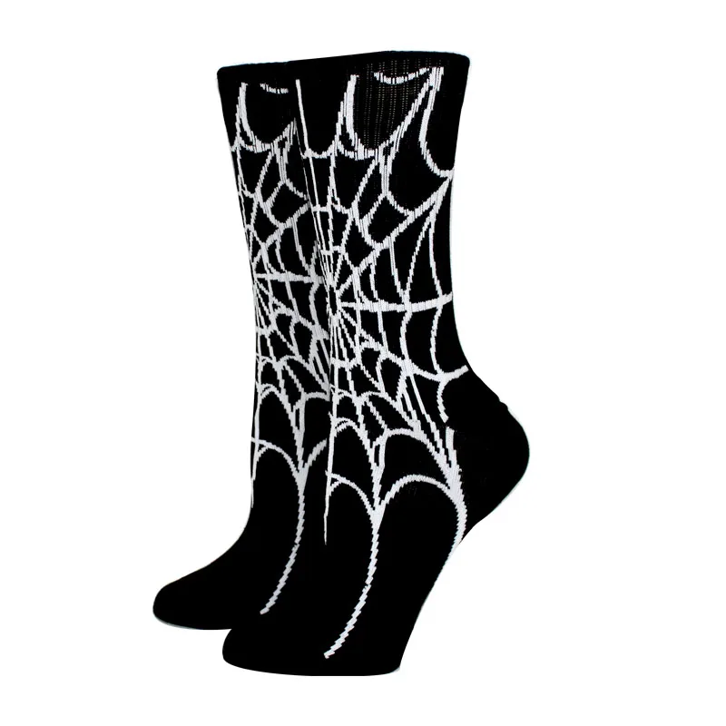 New Casual Women Socks Halloween Socks creative Cosplay Long Socks Bone web Men Socks Black/White Socks Couple socks Size 37-44