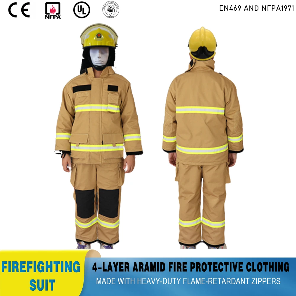 NewStyleNomexTurnoutGearFirefighterSuitWithEN469NFPA1971StandardsFlameretardant