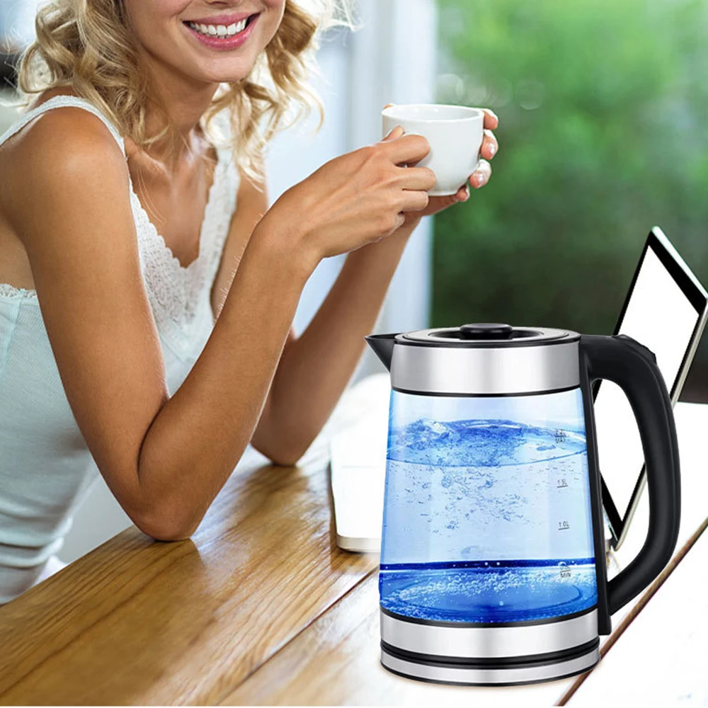 1.8l Blue Led Light Electric Glass Kettle 1800w Tea Coffee Kettle Pot With  Temperature Control & Keep-warm Function - Electric Kettles - AliExpress