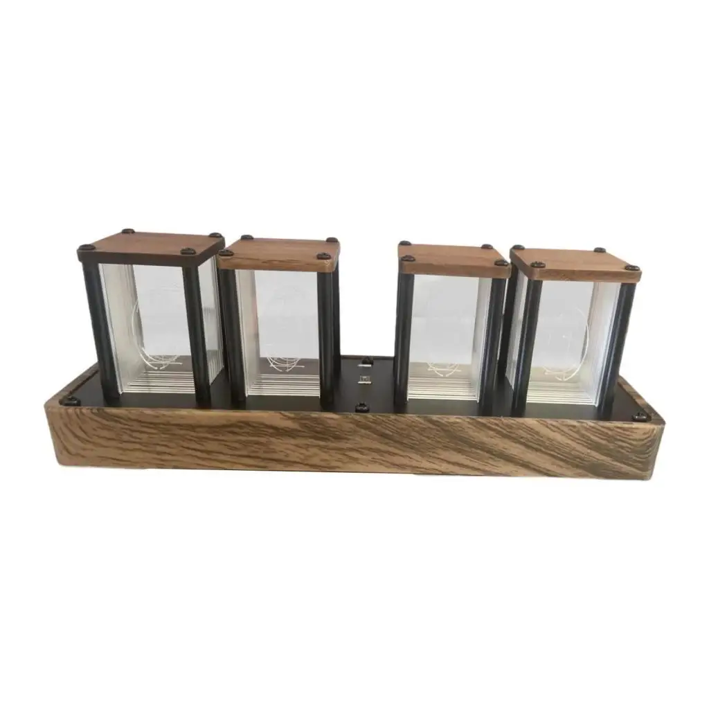 Colorful Nixie Tube Clock LED Desk Clock Vintage Glow Tube Gift Color Changing