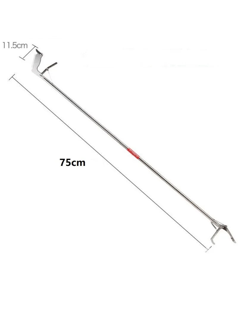 75cm Foldable Snake Tongs Stick Reptile Catcher Grabber Folding Wide Jaw Snake Pliers Stainless Steel Control Tool