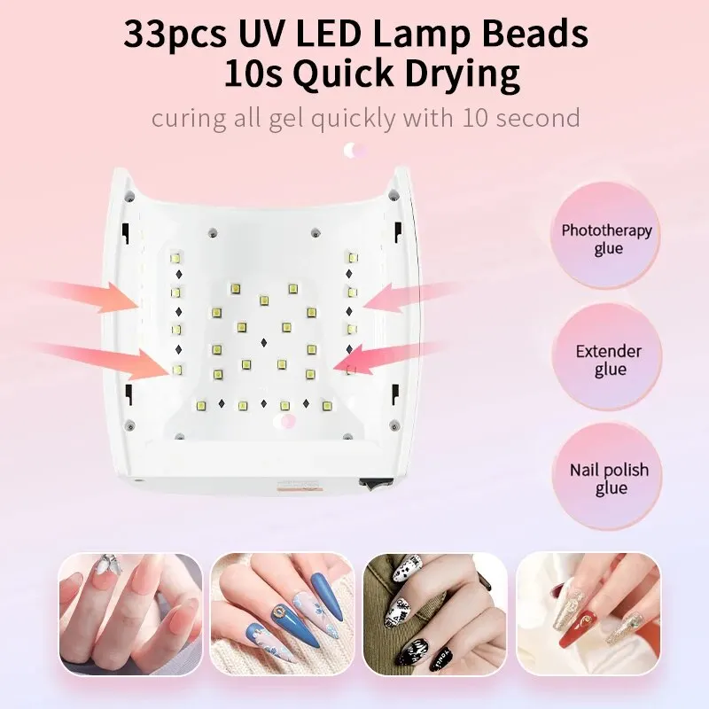 Lampada per unghie a LED UV ricaricabile 66W asciuga unghie senza fili per smalto Gel strumenti professionali per Manicure per Nail Art per la casa e il salone