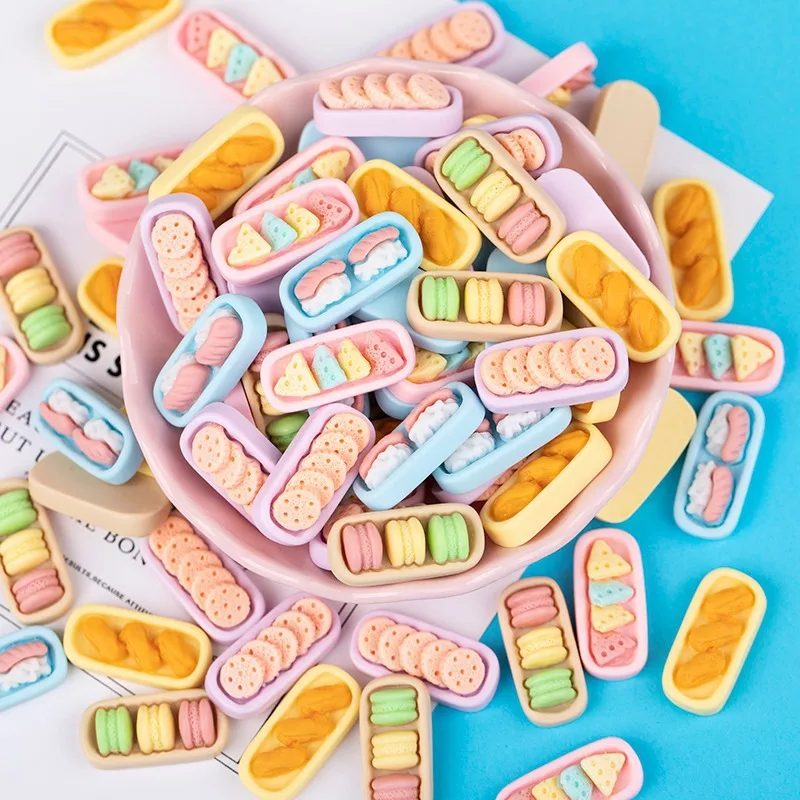 

10pcsNew resin accessories cartoon food play series diy cream glue phone case patch refrigerator stationery box decoration