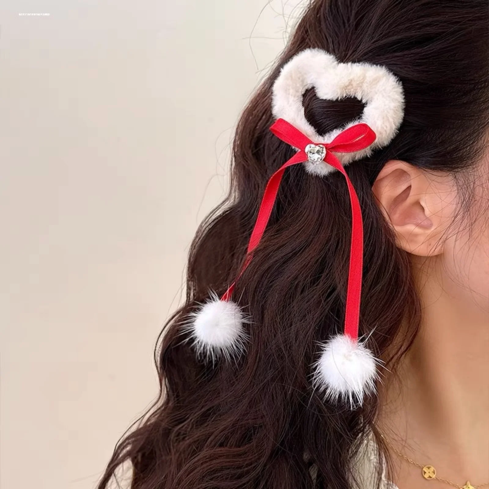 1PC Christmas Velvet Scrunchies Set: Santa, Reindeer & Gift Designs, Cute Hair Ties For Holiday Parties, Festive Accessories