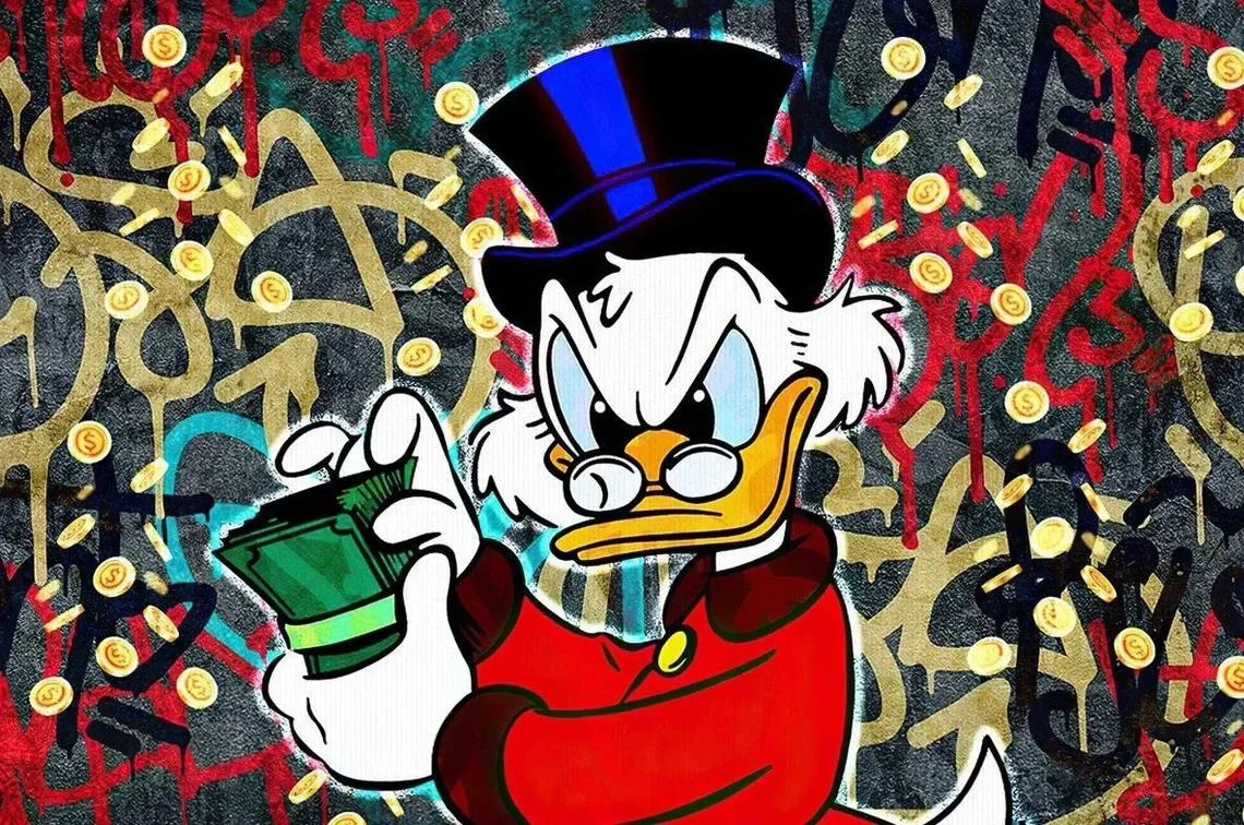 Disney Donald Duck B Bitcoin Money Art Canvas Painting Funny Color Graffiti  Wall Poster Prints Living Room Home Pictures Decor - AliExpress