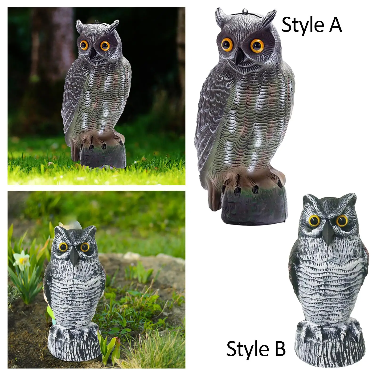 Bird Fake Owl Decoy Sculpture Owl Statue Realistic Owl Garden Statue Decor Realistic Owl Decoy Bird Scarer Owl Statue Ornament