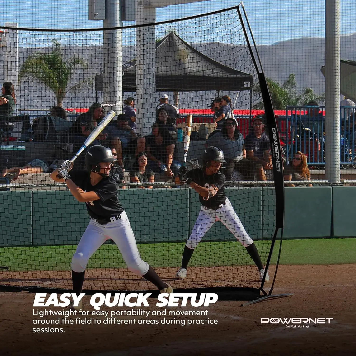 Sports Barrier Net, Multiple Sizes for Max Protection, Safety Backstop, Portable Barricade for Baseball Bas