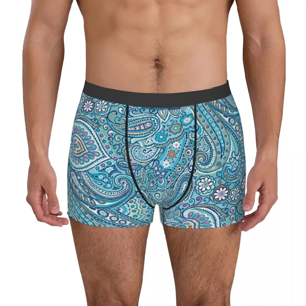 

Paisley Drawing Underpants Breathbale Panties Male Underwear Print Shorts Boxer Briefs