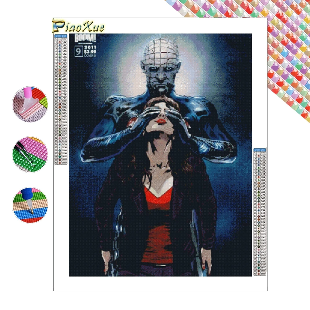 ヘルレイザー　ピンヘッド5Dダイアモンドアート 5D Diamond Painting Hellraiser Fantasy Horror Suspense Movie For