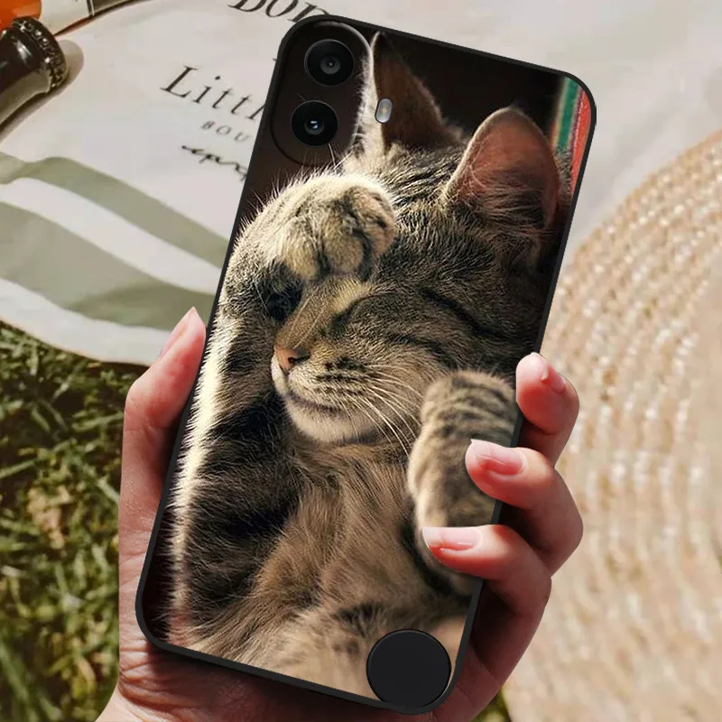 Luxury Silicone TPU Soft Shockproof Phone Case with Cute Cat Design