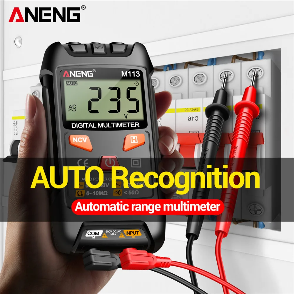 ANENG M113 Pocket Portable Multimeter Tester 1999 Counts Mini Multimeter CAT II 600V AC/DC Voltage Auto Machine Multitester