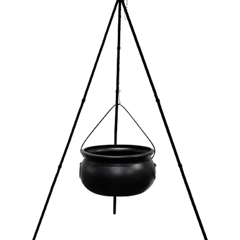 

Metal Witch Soup Pot on Tripod for Halloween Celebrations DIY Party Decorations