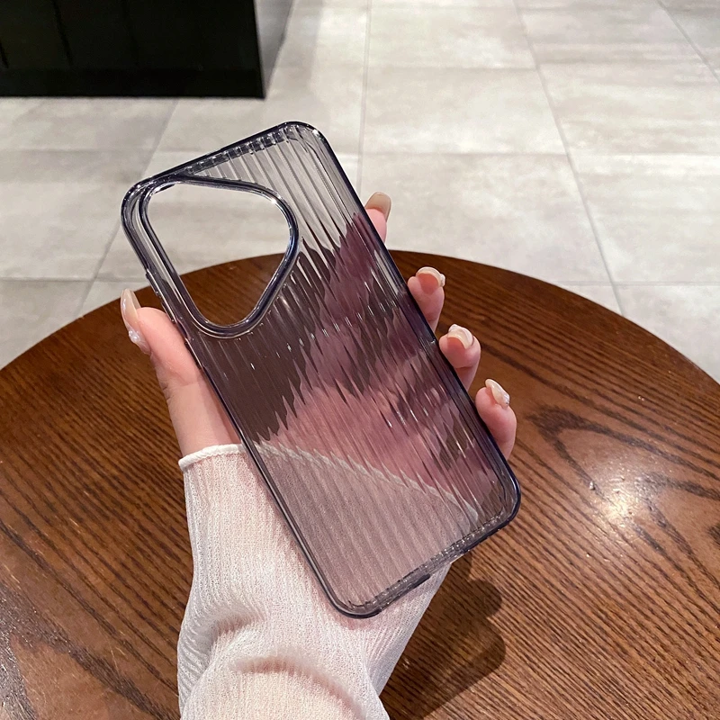 Ultra-Thin Transparent Corrugated Silicone Phone Case - Soft Clear Back Cover