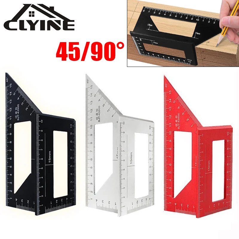 

T-Type Woodworking Gauge Ruler Multifunction Ruler 45 90 Degree Gauge Rule Measurement Tool Carpentry Scribe Mark Line Measuring