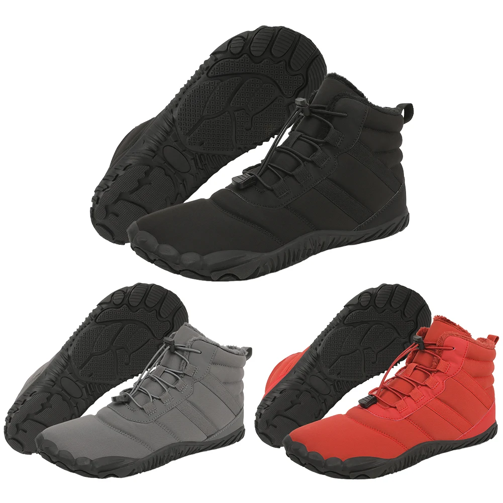 Winter Snow Boots Non Slip Trekking Shoes Waterproof Running Sneakers Thickened Casual Barefoot Shoes for Travel Climbing Hiking 2