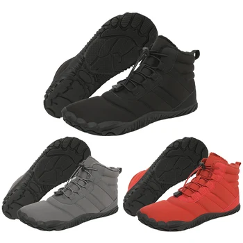 Winter Snow Boots Non Slip Trekking Shoes Waterproof Running Sneakers Thickened Casual Barefoot Shoes for Travel Climbing Hiking 2
