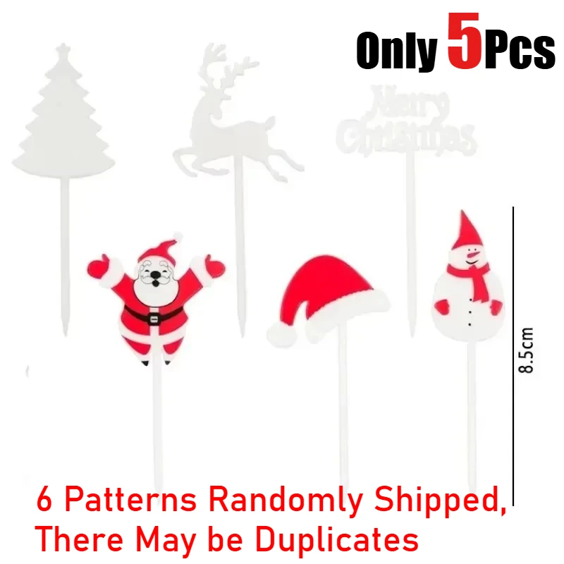 Festive Christmas Cupcake and Dessert Topper Set