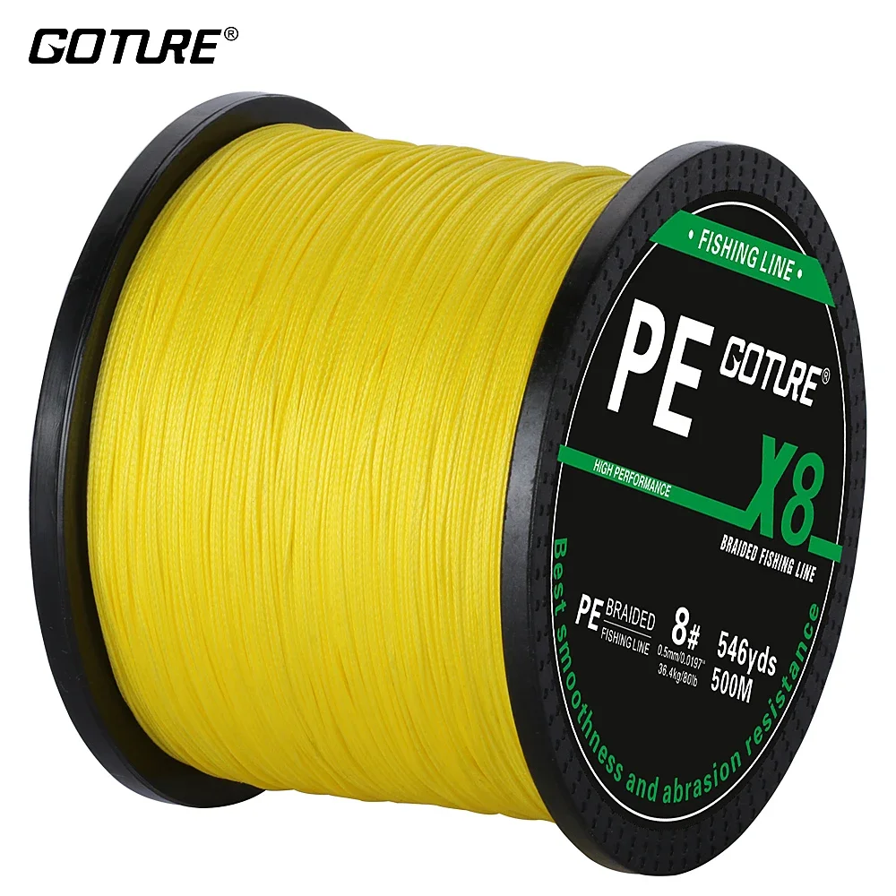 Goture Braided Fishing Line 500m 16lb 20lb 50lb 80lb 8 Strands